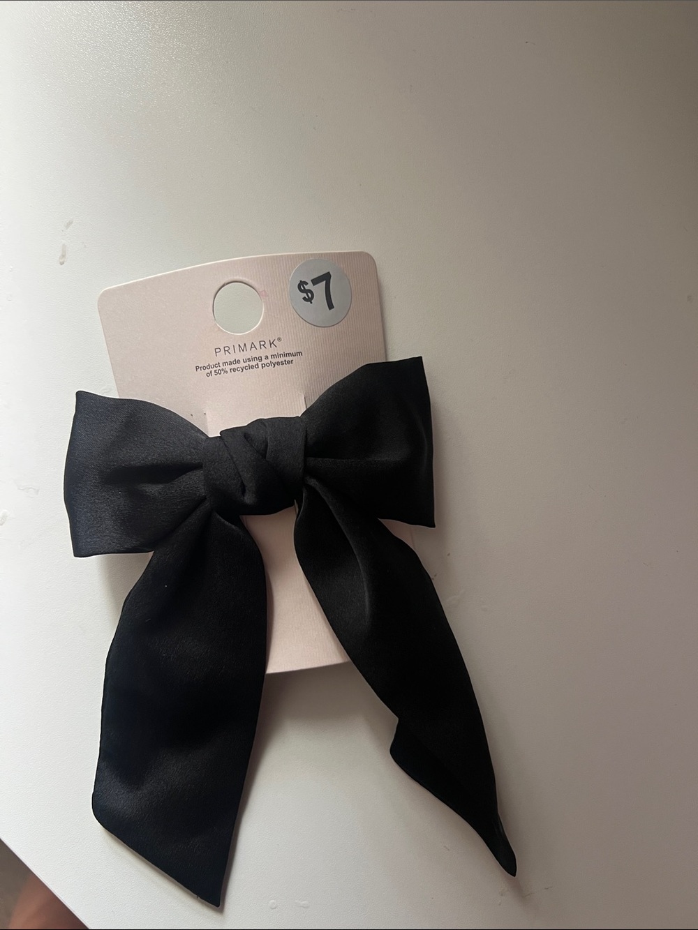 Primark Black Satin Bow Hair Clip with Tails